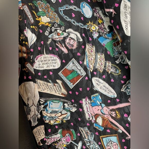 Nicole Miller Vintage Tuxedo Jacket w/ Wedding Themed Lining 40S - Picture 7 of 9